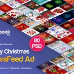 Merry Christmas NewsFeed Banners Ad - 80PSD