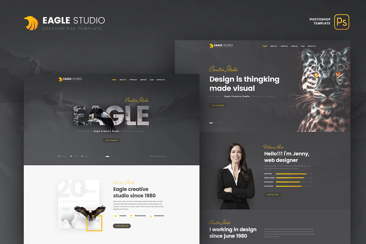 Eagle Studio - Creative PSD Template
