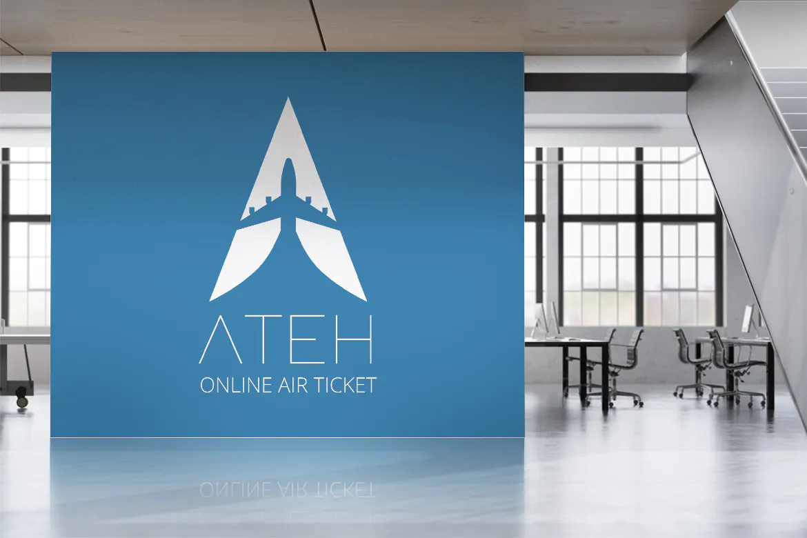 Ateh : Negative Space Plane Logo