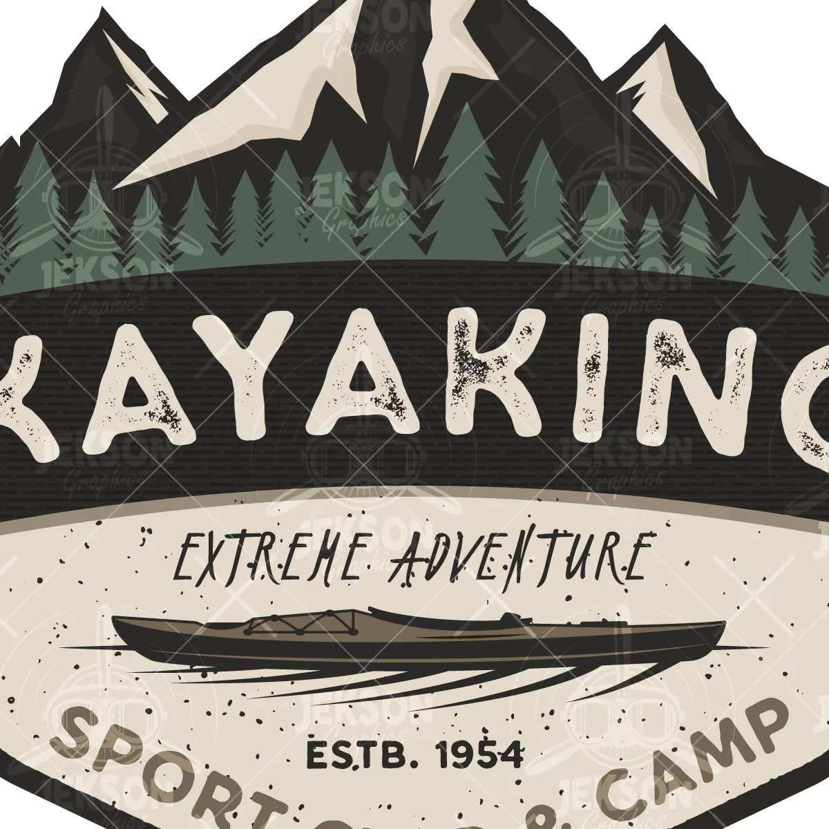 Kayak Retro Badge / Camping Adventure Logo