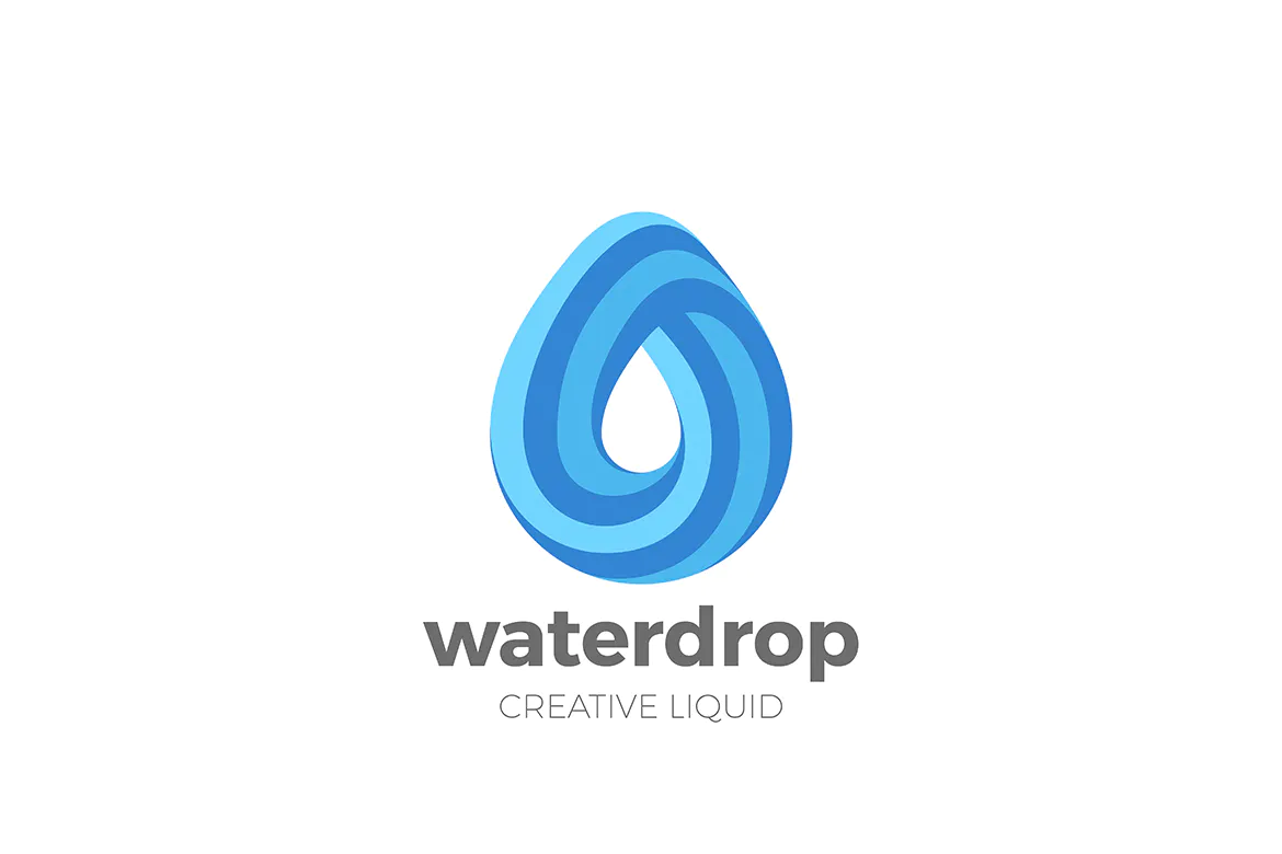 Liquid droplet Logo drop Drink design infinity