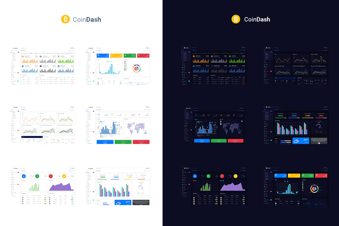 Cryptocurrency Dashboard Admin Template - Coindash