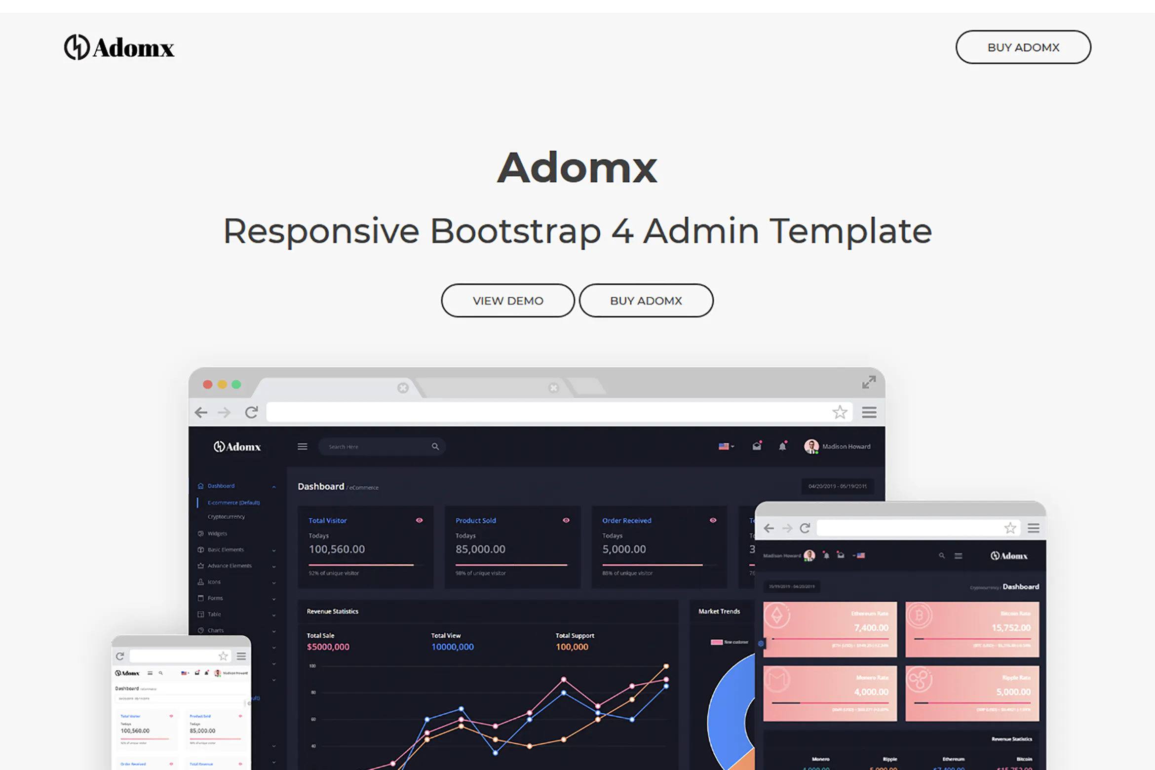 Adomx - Responsive Bootstrap 4 Admin Template