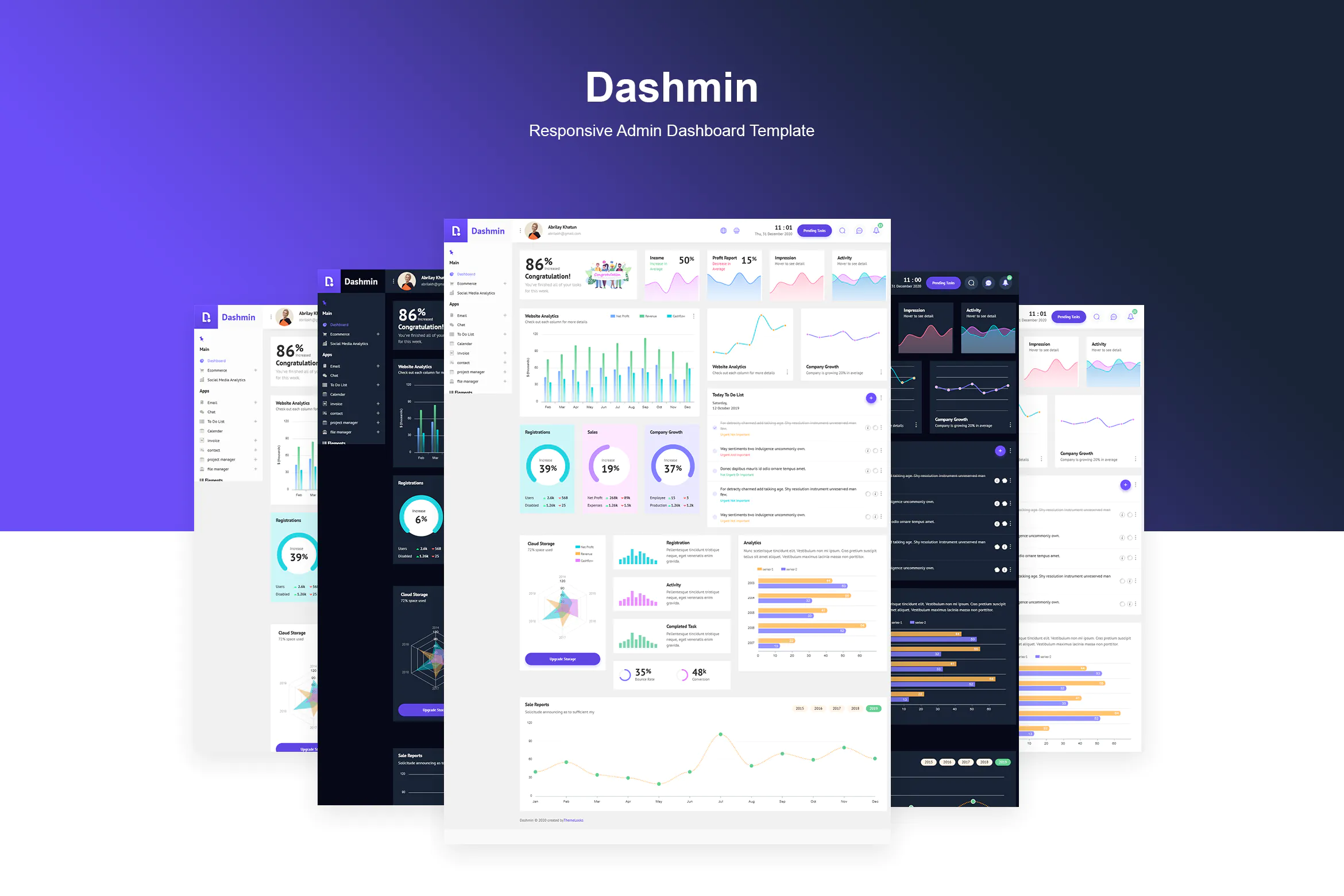 Dashmin | Responsive Admin Dashboard Template
