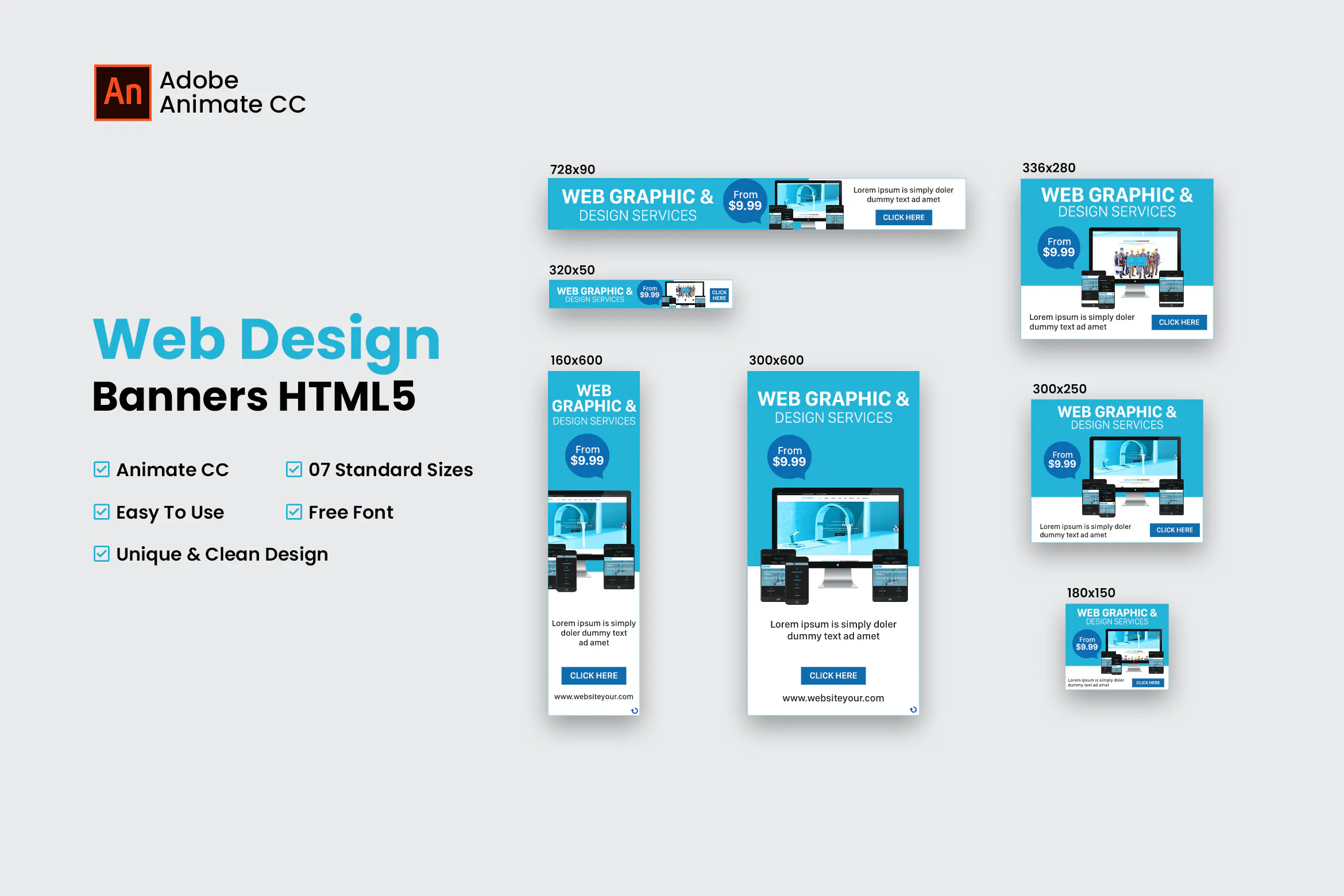 Web Design Banner HTML5 - Animate CC