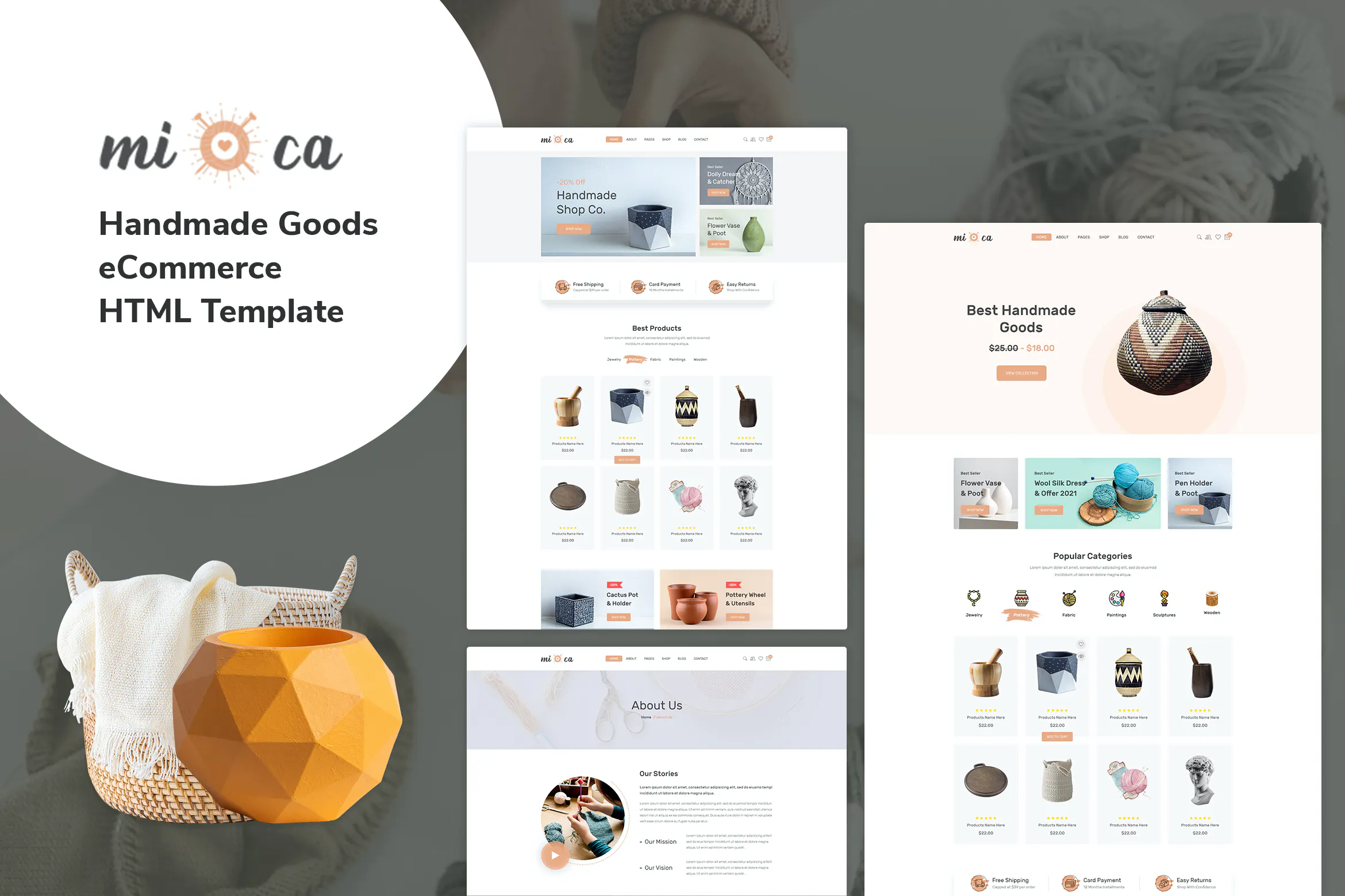 Mioca - Handmade Goods eCommerce HTML Template