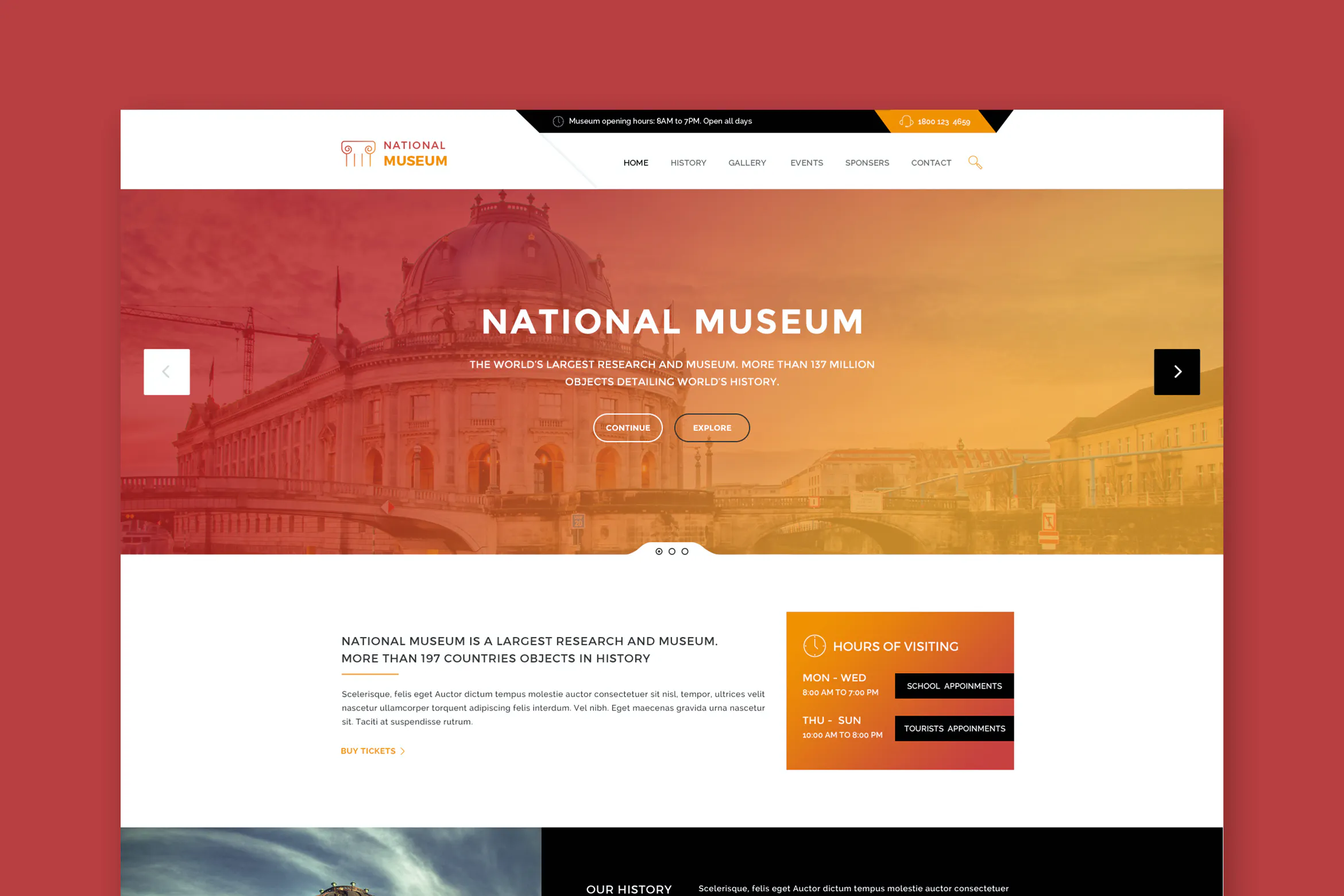 Museum - Premium HTML Template