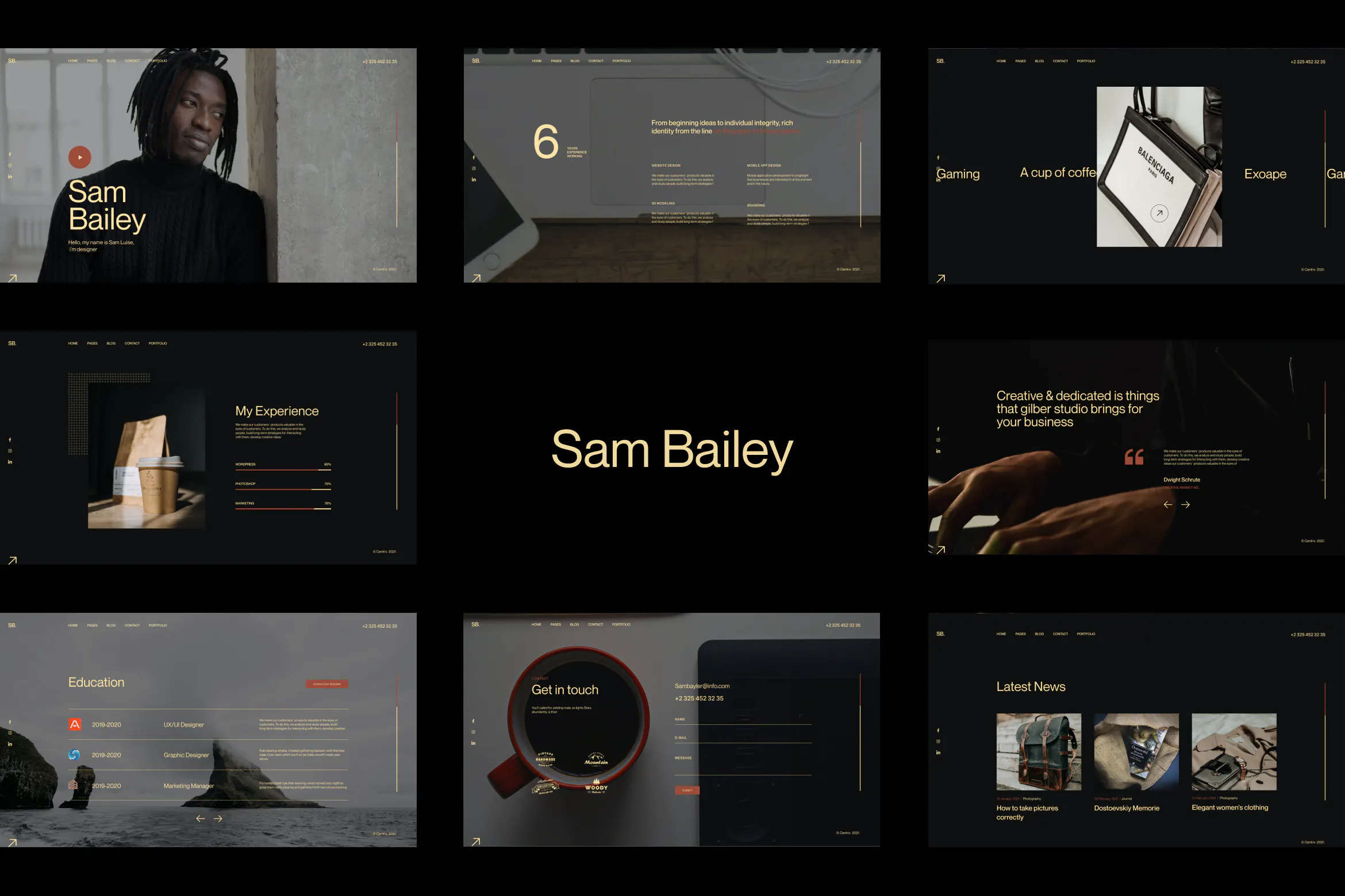 Sam Bailey - Personal CV/Resume WordPress Theme
