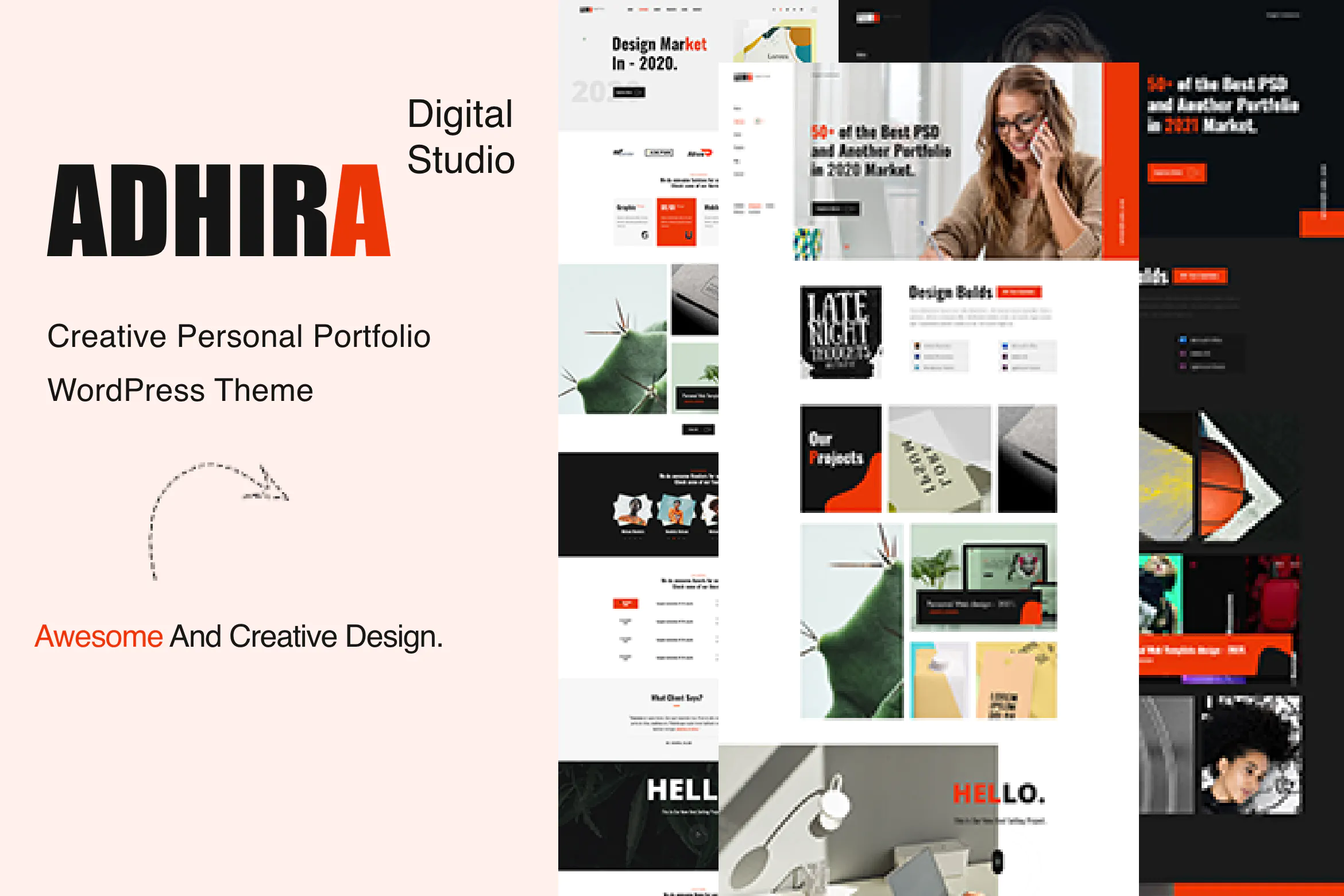 Adhira - Creative Agency Portfolio WordPress Theme